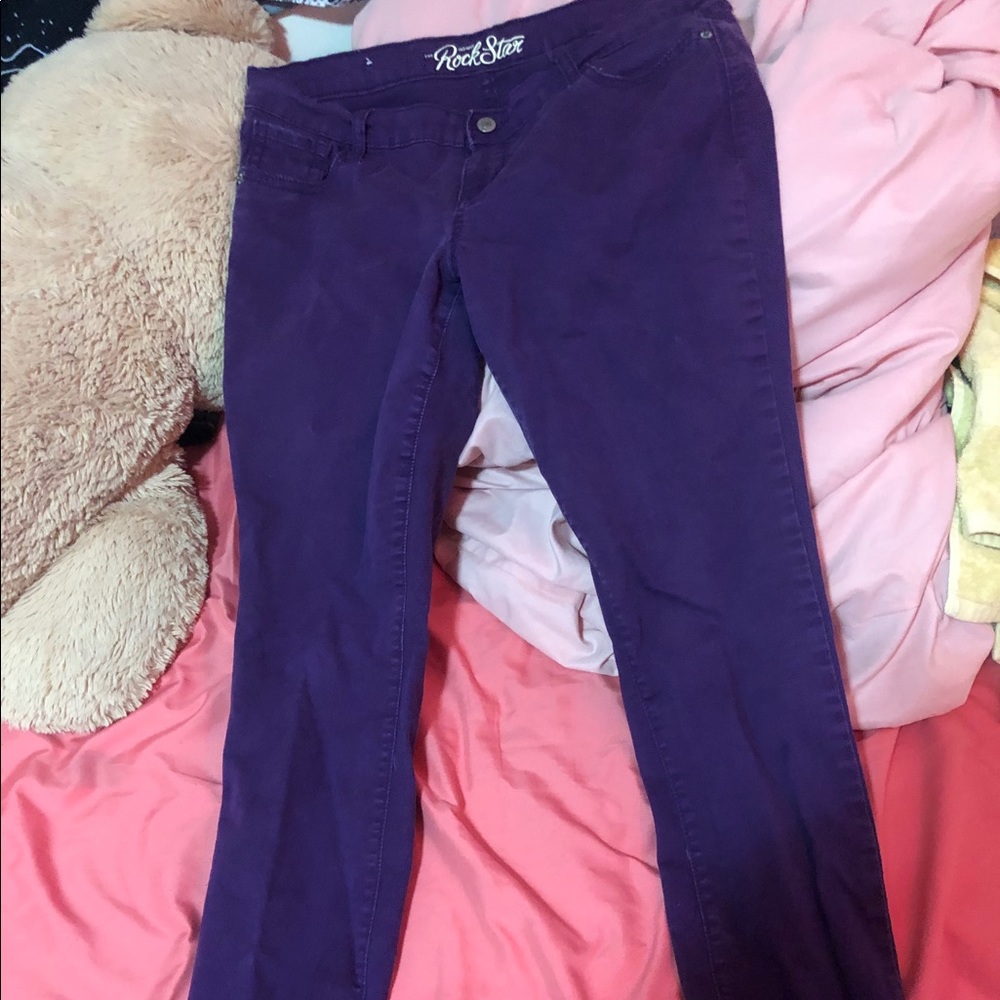 purple jeans